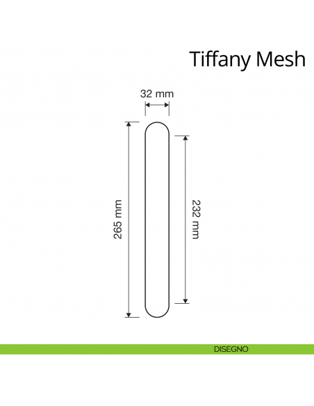 Maniglione con Swarovski dritto per porta Tiffany Mesh Linea Calì disegno