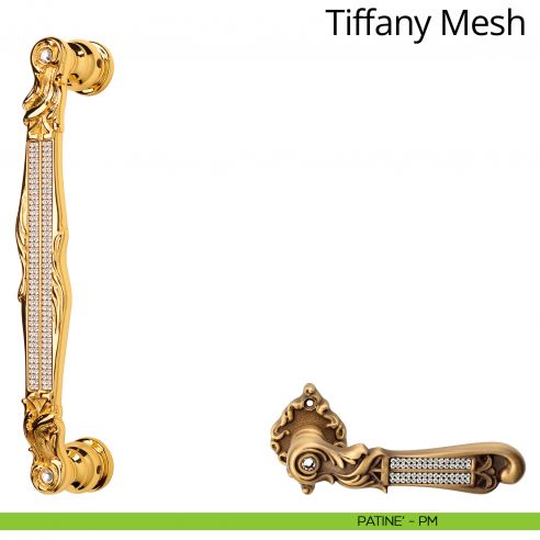 Maniglione con Swarovski dritto per porta Tiffany Mesh Linea Calì patinè