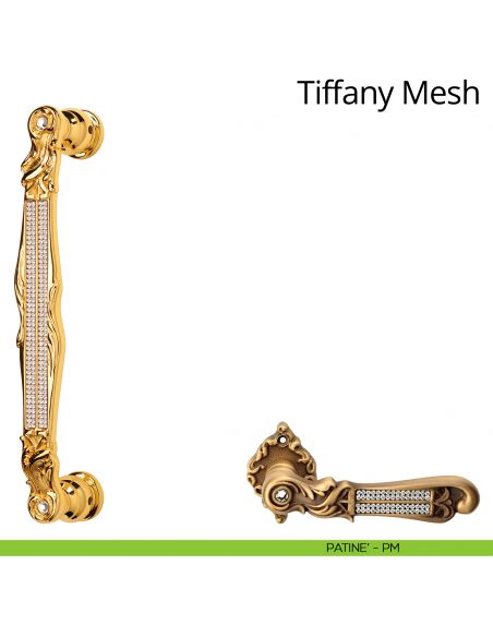 Maniglione con Swarovski dritto per porta Tiffany Mesh Linea Calì patinè