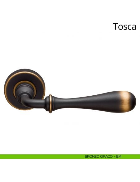 Maniglia per porta interna Tosca Linea Calì rosetta tonda bronzo opaco