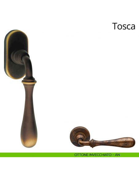 Maniglia per finestra martellina DK Tosca Linea Calì ottone invecchiato