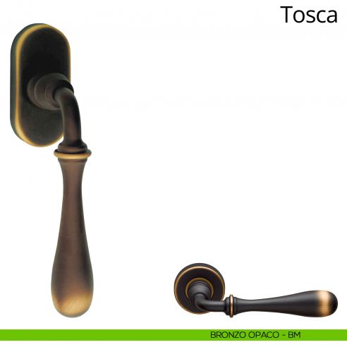 Maniglia per finestra martellina DK Tosca Linea Calì bronzo opaco