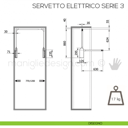 Servetto Elettrico per armadio