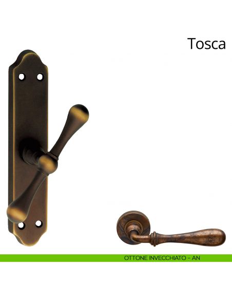 Maniglia per finestra cremonese Tosca Linea Calì ottone invecchiato