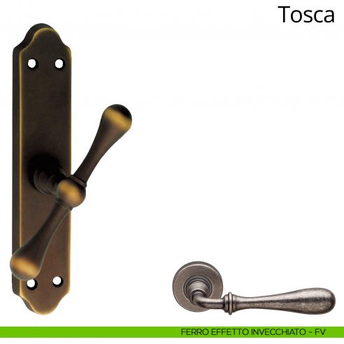Maniglia per finestra cremonese Tosca Linea Calì ferro effetto invecchiato
