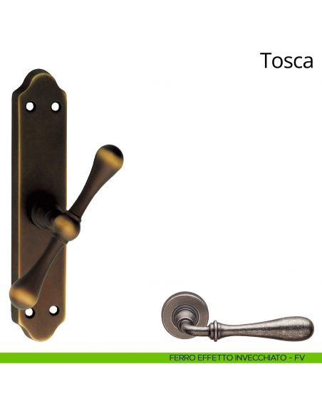 Maniglia per finestra cremonese Tosca Linea Calì ferro effetto invecchiato