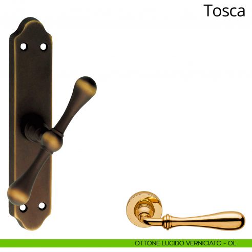 Maniglia per finestra cremonese Tosca Linea Calì ottone lucido verniciato