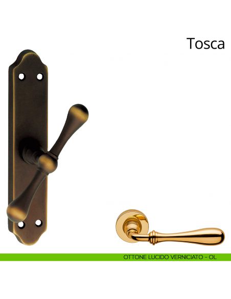 Maniglia per finestra cremonese Tosca Linea Calì ottone lucido verniciato