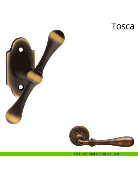 Maniglia per finestra martellina Tosca Linea Calì ottone invecchiato