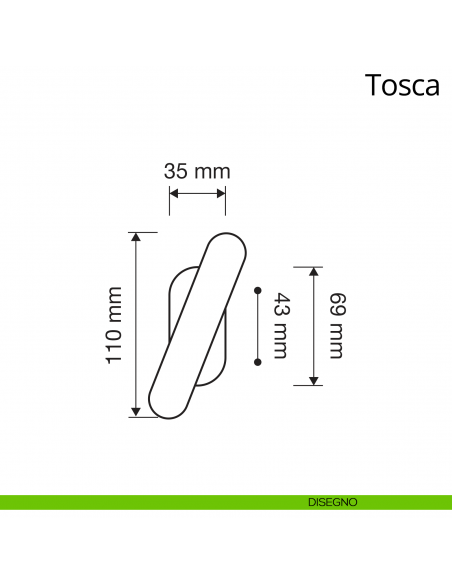 Maniglia per finestra martellina Tosca Linea Calì disegno