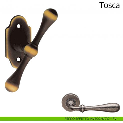 Maniglia per finestra martellina Tosca Linea Calì ferro effetto invecchiato