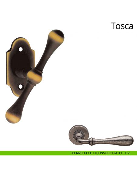Maniglia per finestra martellina Tosca Linea Calì ferro effetto invecchiato