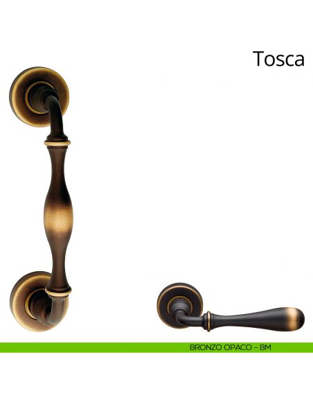 Maniglione per porta Tosca Linea Calì con rosette bronzo opaco