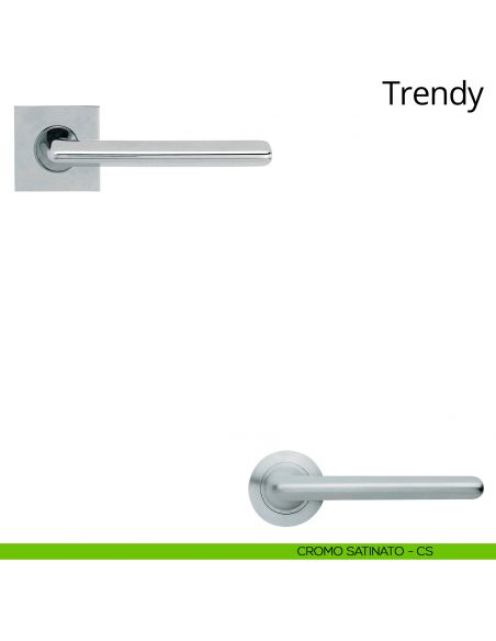 Maniglia per porta interna Trendy Linea Calì su rosetta quadrata bassa cromo satinato