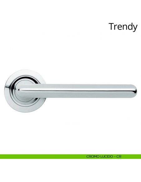 Maniglia per porta interna Trendy Linea Calì rosetta tonda cromo lucido