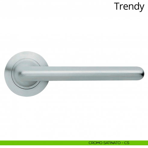 Maniglia per porta interna Trendy Linea Calì rosetta tonda cromo satinato