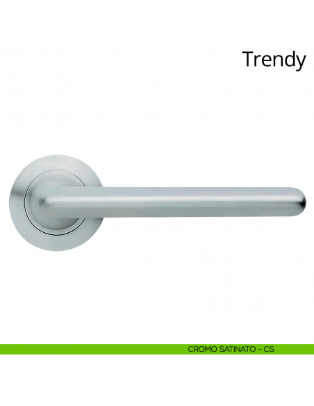 Maniglia per porta interna Trendy Linea Calì rosetta tonda cromo satinato