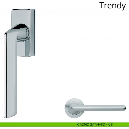 Maniglia per finestra martellina DK Trendy Linea Calì cromo satinato
