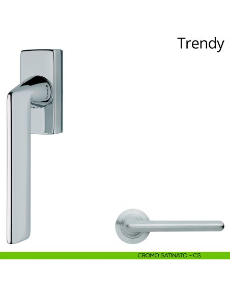 Maniglia per finestra martellina DK Trendy Linea Calì cromo satinato