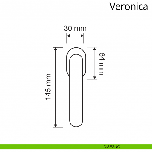 Maniglia Swarovski per finestra martellina DK Veronica Linea Calì disegno