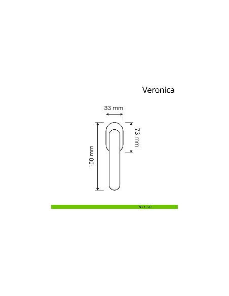 Maniglia Swarovski per finestra martellina DK antintrusione Veronica Linea Calì disegno