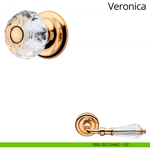 Pomolo Swarovski per porta fisso Veronica Linea Calì 80 mm oro zecchino