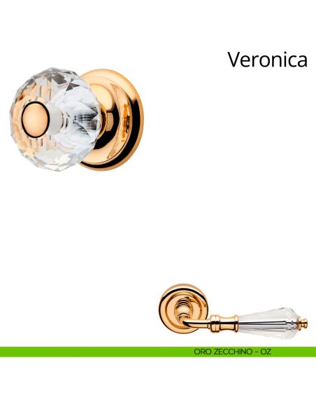 Pomolo Swarovski per porta fisso Veronica Linea Calì 80 mm oro zecchino