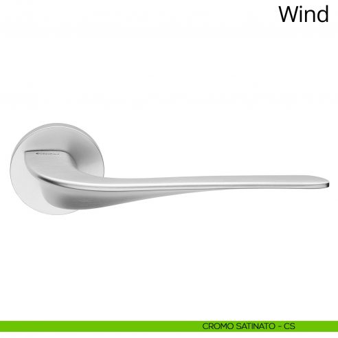 Maniglia per porta interna Wind Linea Calì rosetta tonda tradizionale cromo satinato