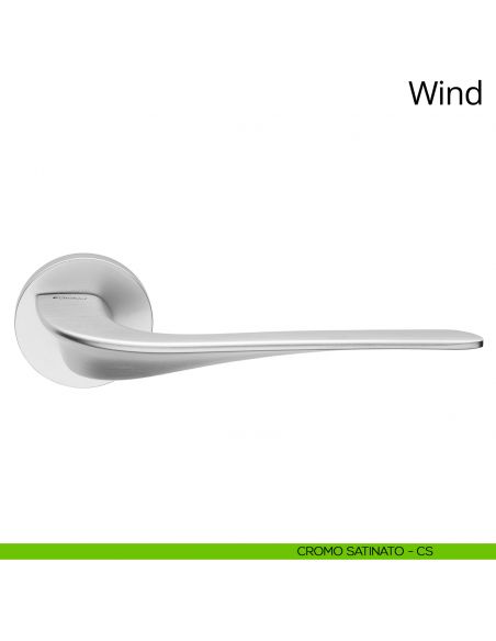 Maniglia per porta interna Wind Linea Calì rosetta tonda tradizionale cromo satinato