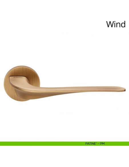 Maniglia per porta interna Wind Linea Calì rosetta tonda tradizionale patinè