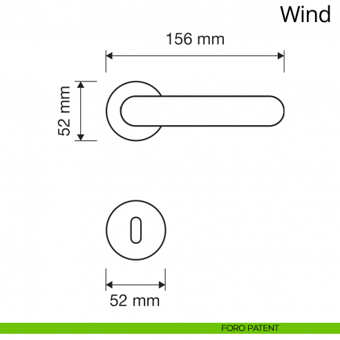 Maniglia per porta interna Wind Linea Calì rosetta tonda tradizionale foro patent
