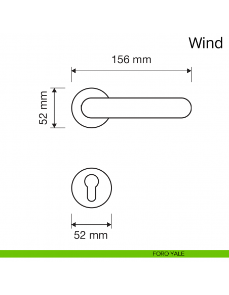 Maniglia per porta interna Wind Linea Calì rosetta tonda tradizionale foro yale