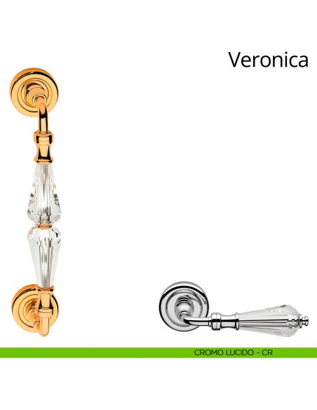 Maniglione Swarovski per porta Veronica Linea Calì cromo lucido