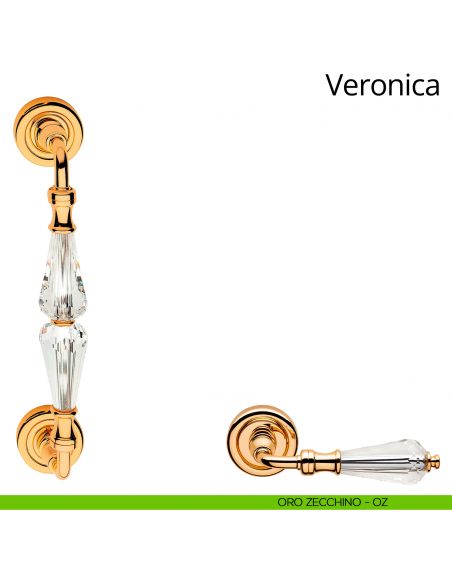 Maniglione Swarovski per porta Veronica Linea Calì oro zecchino