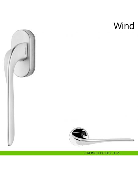 Maniglia per finestra martellina DK Wind Linea Calì cromo lucido