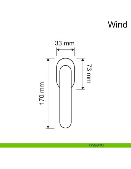 Maniglia per finestra martellina DK Wind Linea Calì disegno