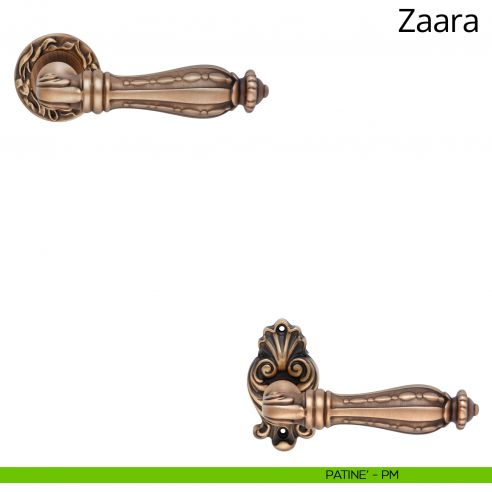 Maniglia per porta interna Zaara Linea Calì con rosetta tonda patinè