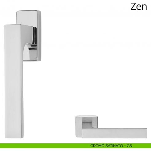 Maniglia per finestra martellina DK Zen Linea Calì cromo satinato