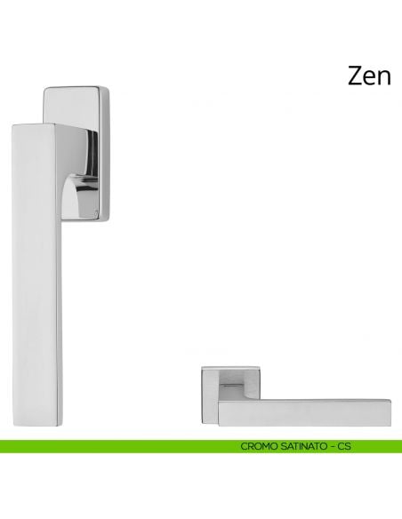 Maniglia per finestra martellina DK Zen Linea Calì cromo satinato