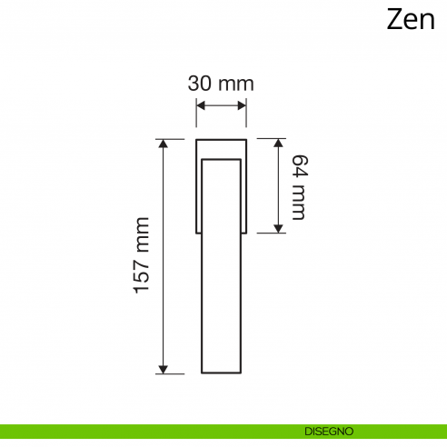 Maniglia per finestra martellina DK Zen Linea Calì disegno