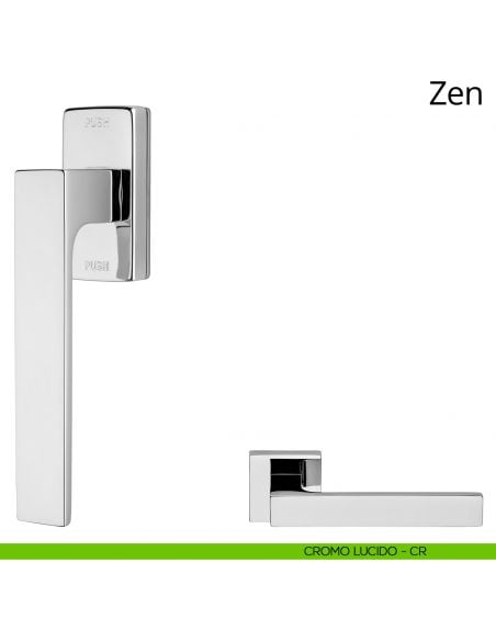 Maniglia per finestra martellina DK antintrusione Zen Linea Calì cromo lucido