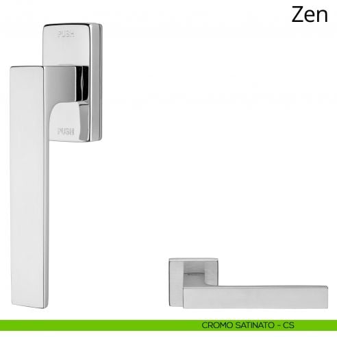 Maniglia per finestra martellina DK antintrusione Zen Linea Calì cromo satinato