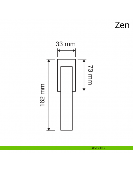 Maniglia per finestra martellina DK antintrusione Zen Linea Calì disegno