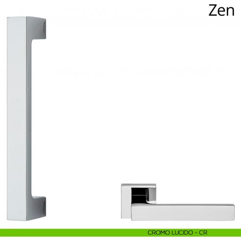 Maniglione per porta dritto Zen Linea Calì cromo lucido