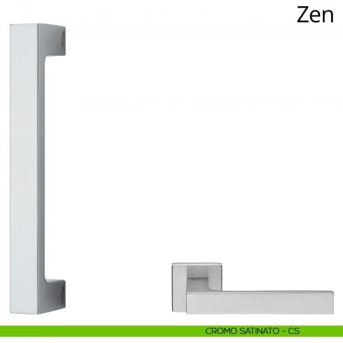 Maniglione per porta dritto Zen Linea Calì cromo satinato