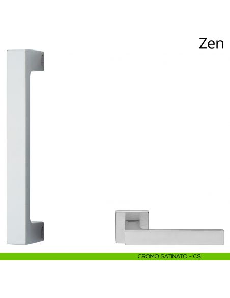Maniglione per porta dritto Zen Linea Calì cromo satinato
