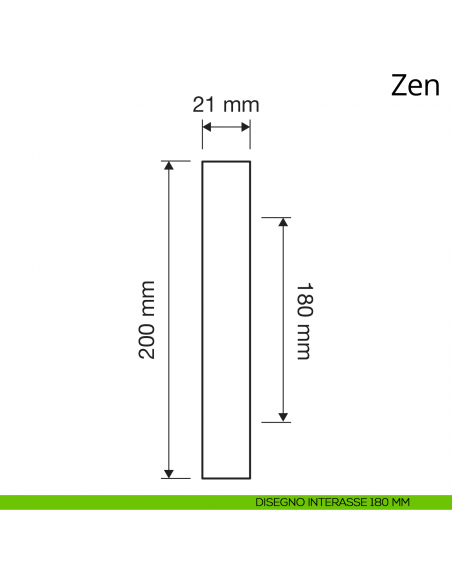 Maniglione per porta dritto Zen Linea Calì interasse 180 mm