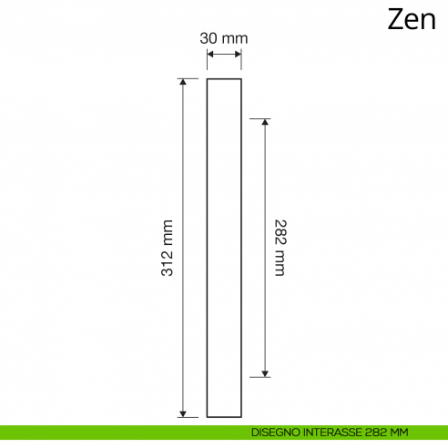 Maniglione per porta dritto Zen Linea Calì interasse 282 mm