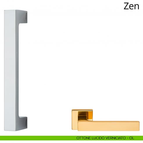 Maniglione per porta dritto Zen Linea Calì ottone lucido verniciato