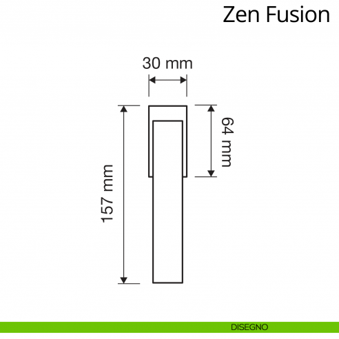 Maniglia per finestra martellina DK Zen Fusion Linea Calì disegno